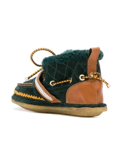 Shop Carven Buckle Ankle Boots In Green