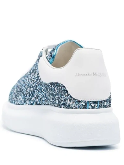 Shop Alexander Mcqueen Oversized Glitter Sneakers In Blue