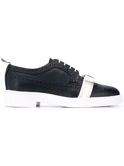 Shop Thom Browne Bow Detail Lightweight Brogues In Blue