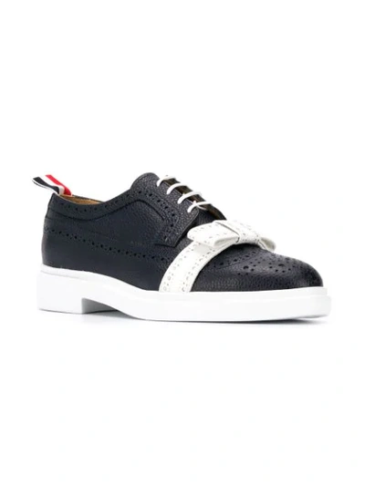 Shop Thom Browne Bow Detail Lightweight Brogues In Blue
