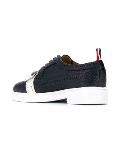 Shop Thom Browne Bow Detail Lightweight Brogues In Blue