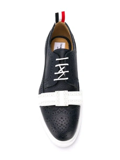 Shop Thom Browne Bow Detail Lightweight Brogues In Blue