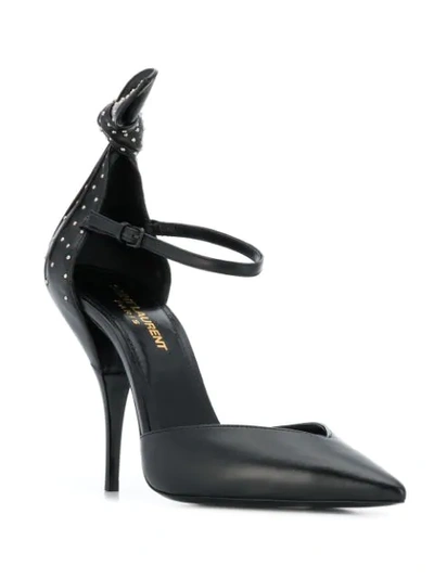 Shop Saint Laurent Microstud Knot Pumps In Black