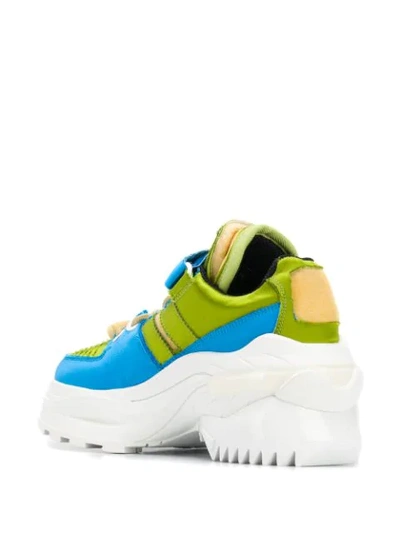 Shop Maison Margiela Blue And Green Sneakers In H7549