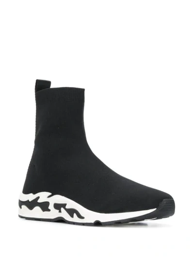 Shop Sandro Flame Sock Sneakers In Black