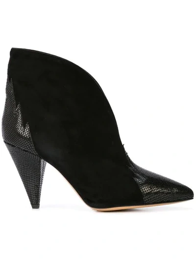 Shop Isabel Marant Panelled Ankle Boots In Black