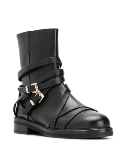 Shop Cesare Paciotti Side Buckle Boots - Black