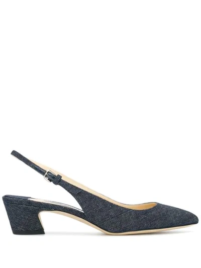 Shop Jimmy Choo Gemma 40 Denim Pumps In Blue