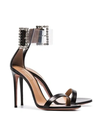 Shop Aquazzura Black Casablanca 105 Pvc And Leather Sandals