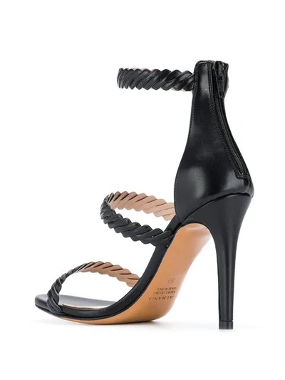 Shop Albano Textured Strap Pumps In Black