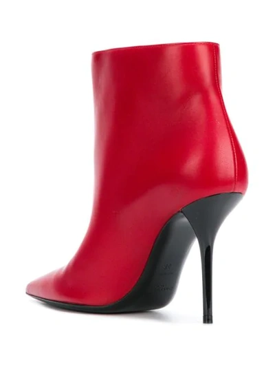 Shop Saint Laurent Pointed Ankle Boots In Red