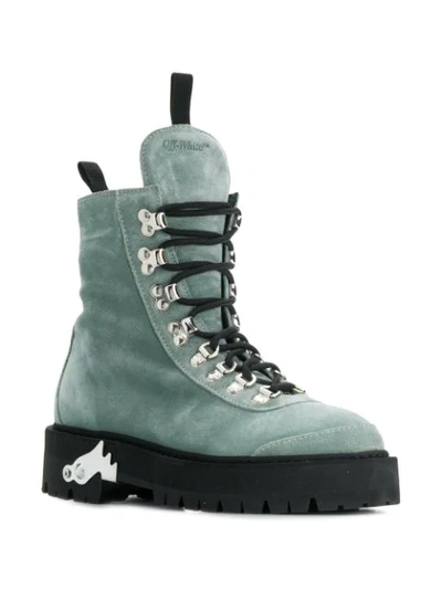 Shop Off-white Lace-up Hiking Boots In 4100 Light Green No