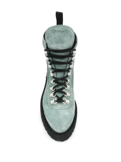 Shop Off-white Lace-up Hiking Boots In 4100 Light Green No