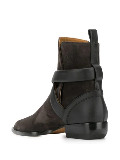 Shop Chloé Rylee Buckle Boots In Grey