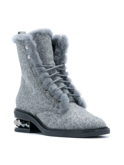 Shop Nicholas Kirkwood Suzi Combat Boots In N31 Grey