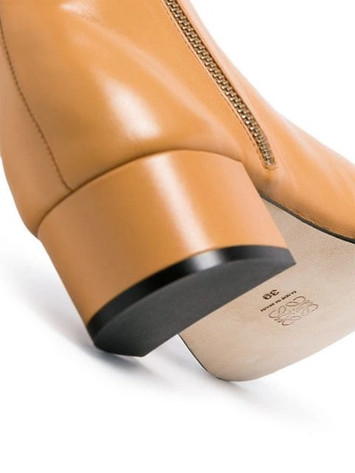 LOEWE CAMEL BROWN 60 THONG LEATHER BOOTS - 棕色