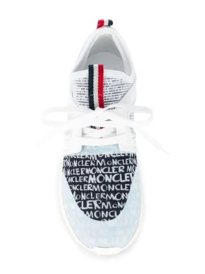 Shop Moncler Logo Print Sneakers In White
