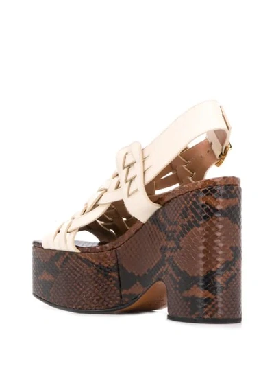 Shop Marni Intrecciato Weave Platform Sandals In 00w11