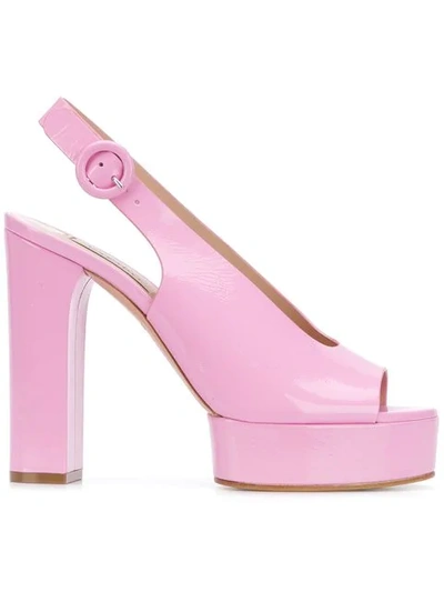 Shop Casadei Slingback Platform Sandals In Pink
