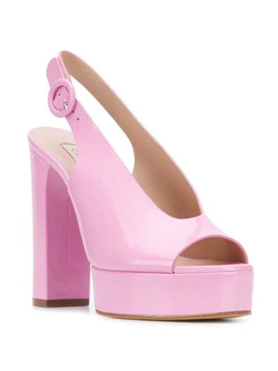 Shop Casadei Slingback Platform Sandals In Pink