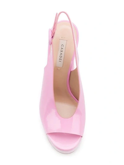 Shop Casadei Slingback Platform Sandals In Pink