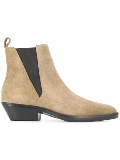 Shop Isabel Marant Low Heel Ankle Boots In Neutrals