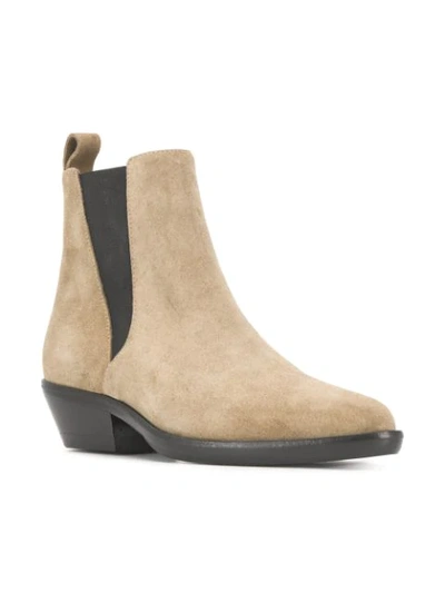 Shop Isabel Marant Low Heel Ankle Boots In Neutrals
