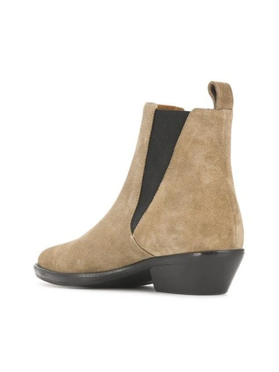 Shop Isabel Marant Low Heel Ankle Boots In Neutrals