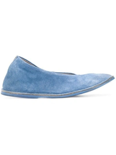 Shop Marsèll Pointed Ballerina Flats In Blue