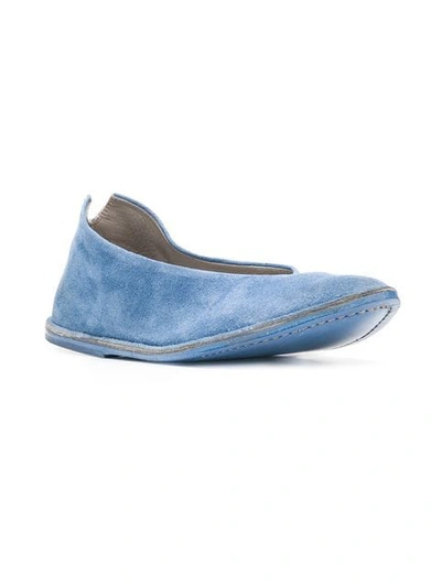 Shop Marsèll Pointed Ballerina Flats In Blue