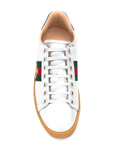 Shop Gucci Ace Embroidered Platform Sneaker In Grey