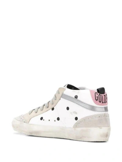 GOLDEN GOOSE DELUXE BRAND MID STAR PATCH SNEAKERS - 白色