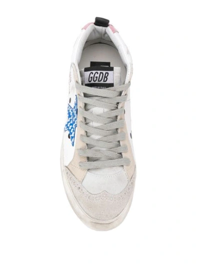 GOLDEN GOOSE DELUXE BRAND MID STAR PATCH SNEAKERS - 白色