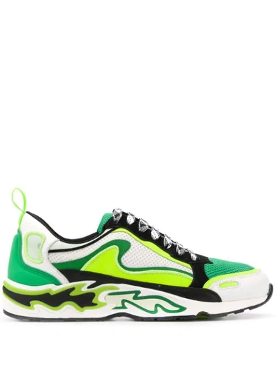 Shop Sandro Flame Sneakers In Green