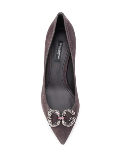 Shop Dolce & Gabbana Dg Amore Pumps In Grey