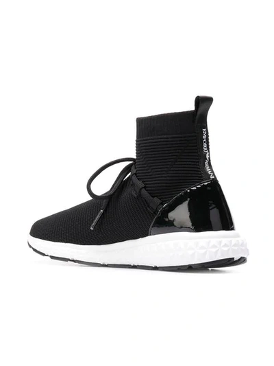 Shop Emporio Armani Sock-sneakers - Schwarz In Black
