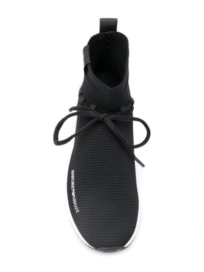 Shop Emporio Armani Sock-sneakers - Schwarz In Black