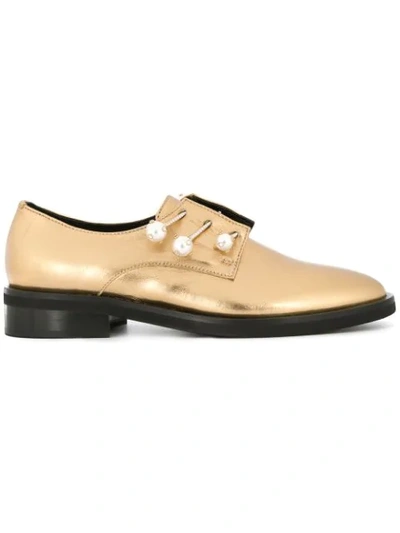 Shop Coliac Metallic Loafers In Gold