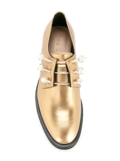 Shop Coliac Metallic Loafers In Gold