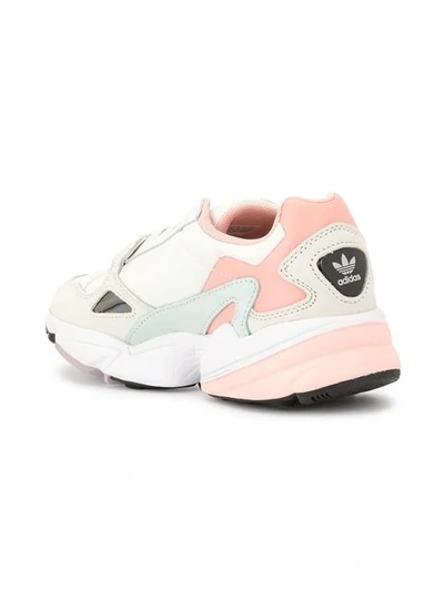 Shop Adidas Originals Pink Falcon Sneakers In White