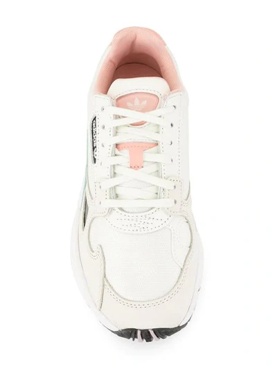 Shop Adidas Originals Pink Falcon Sneakers In White