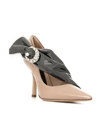 Shop Midnight 00 Embellished Buckle Pumps In Brown