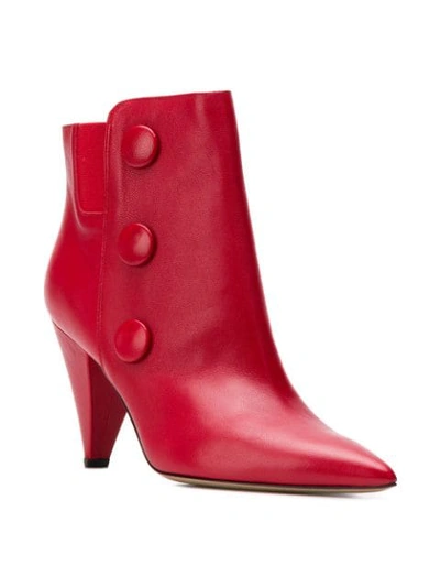FABIO RUSCONI FLORAL ANKLE BOOTS - 红色