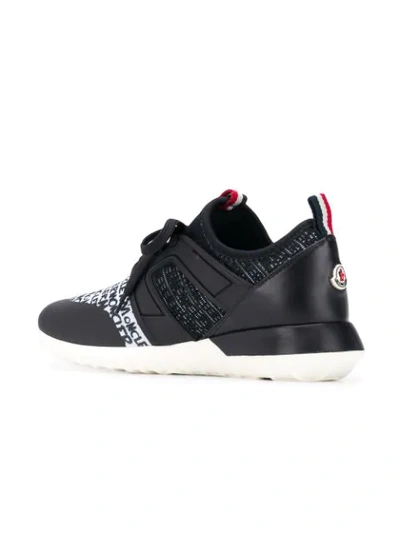 Shop Moncler Logo Print Sneakers In Black