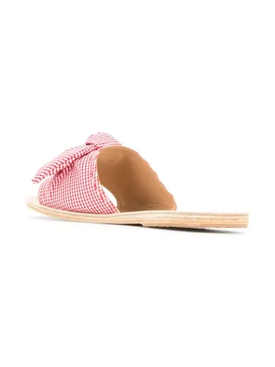 Shop Ancient Greek Sandals Gingham Open In Red