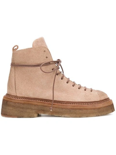 Shop Marsèll Thick-sole Combat Boots In Neutrals