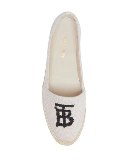 Shop Burberry Espadrilles Mit Monogramm In Neutrals