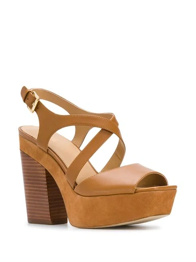 Shop Michael Michael Kors Wedge Sandals In Brown