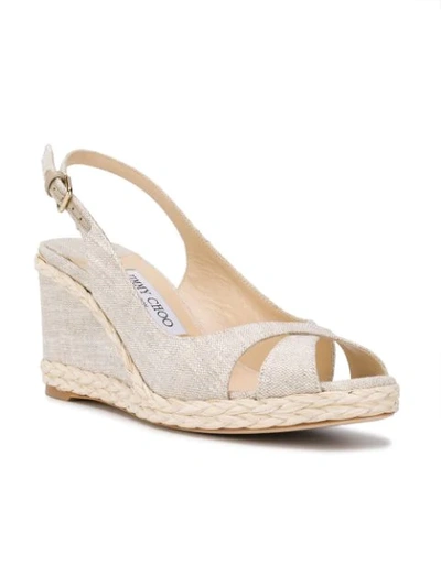 Shop Jimmy Choo Amely 80 Sandals In Neutrals