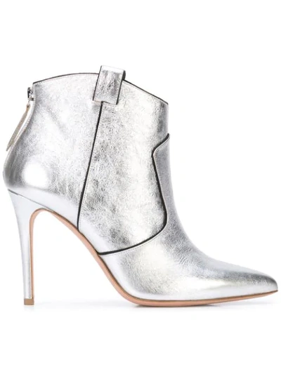 Shop Veronica Beard Pointed Toe Boots In Metallic